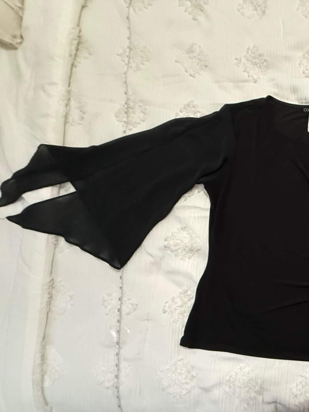 Coco Bianco Black Side-Tie Women's Top - Picture 4 of 5